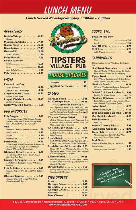 tipsters village pub|Menu for Tipsters Village Pub in North Riverside, IL .